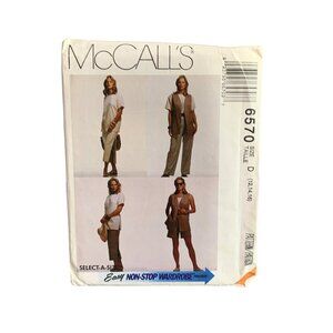McCalls Pattern 6570 Misses Shirt Vest Skirt Pant Short Size 12-14-16 uncut